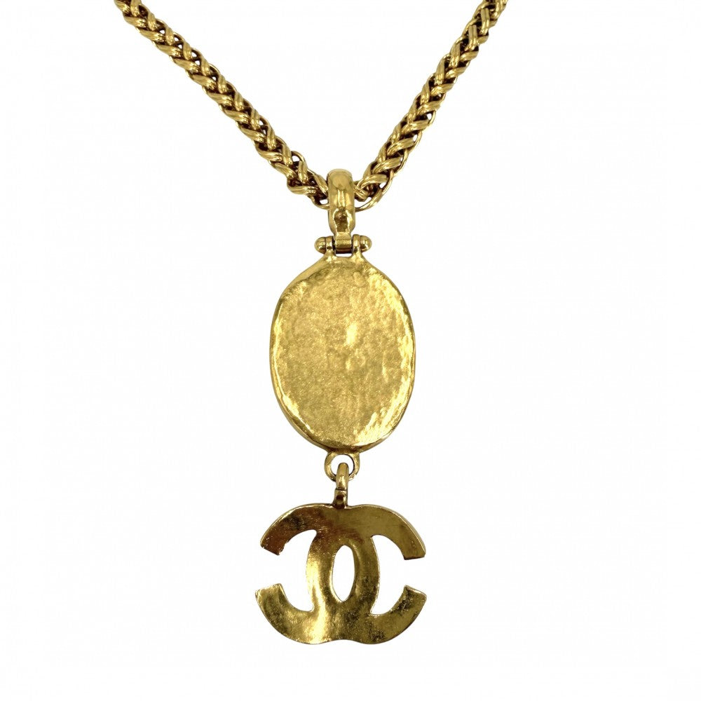 CHANEL シャネル ネックレス ココマーク ロングネックレス アクセサリー GP タイガーアイ 95A ゴールド レディース 約81.8g 1995年【中古品】