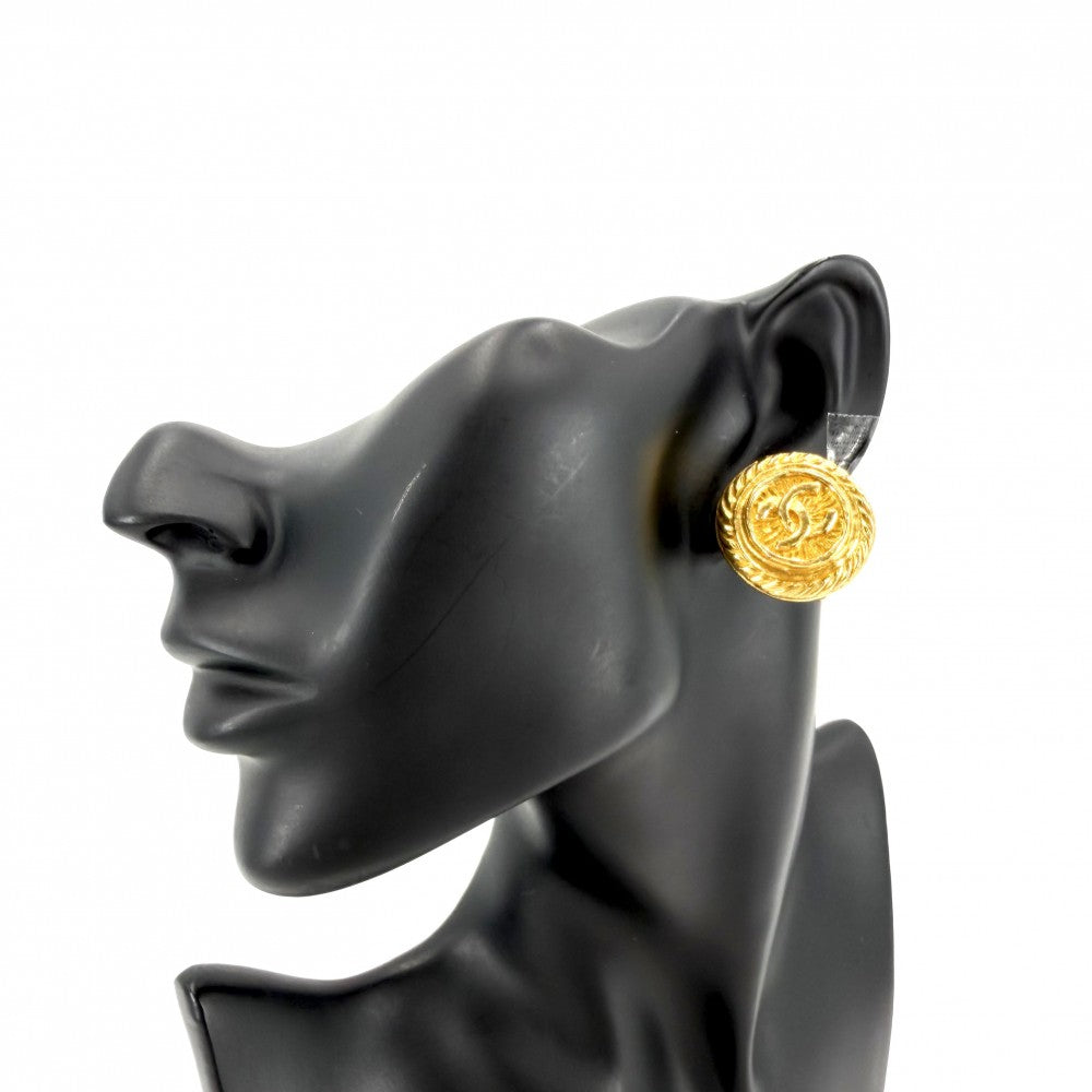 CHANEL シャネル イヤリング ココマーク ラウンド ヴィンテージ アクセサリー GP ゴールド レディース 約21.9g【中古品】
