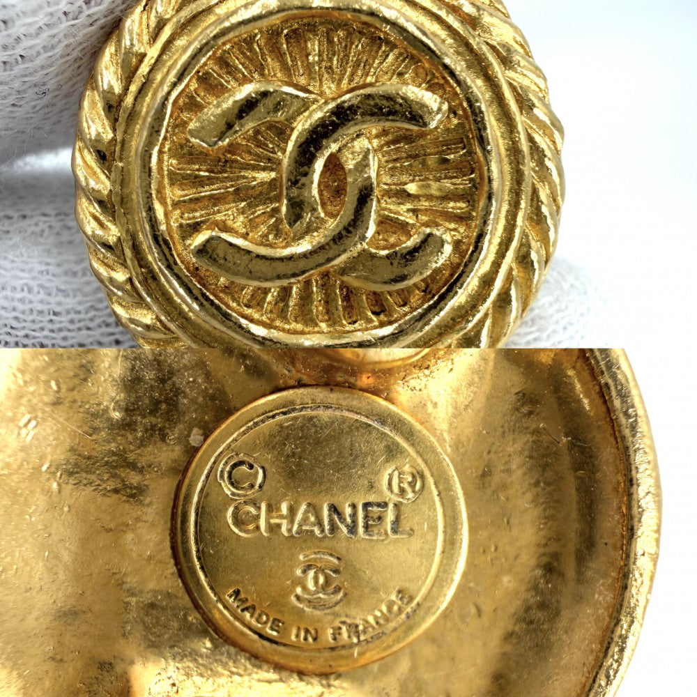 CHANEL シャネル イヤリング ココマーク ラウンド ヴィンテージ アクセサリー GP ゴールド レディース 約21.9g【中古品】