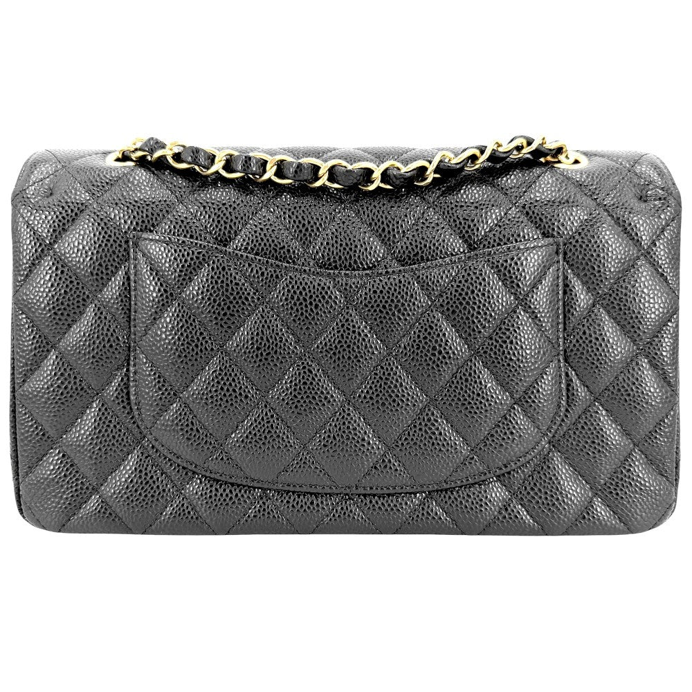 CHANEL シャネル ショルダーバッグ マトラッセ25 ダブルチェーン ココマーク ダブルフラップ キャビアスキン ブラック 黒 ゴールド金具 レディース【中古品】
