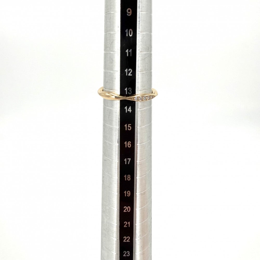 CHANEL シャネル 指輪 カメリアコレクション ハーフエタニティ リング アクセサリー Au750 54サイズ 18金PG K18ピンクゴールド ダイヤモンド0.08ct 約13.5号 J10836 レディース 約2.7g【中古品】