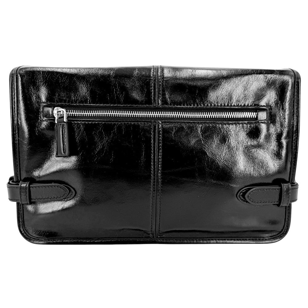 PRADA プラダ ショルダーバッグ トライアングルロゴ ソフトルックスレザー 2VD073 レザー ブラック 黒 シルバー金具 ユニセックス【中古品】