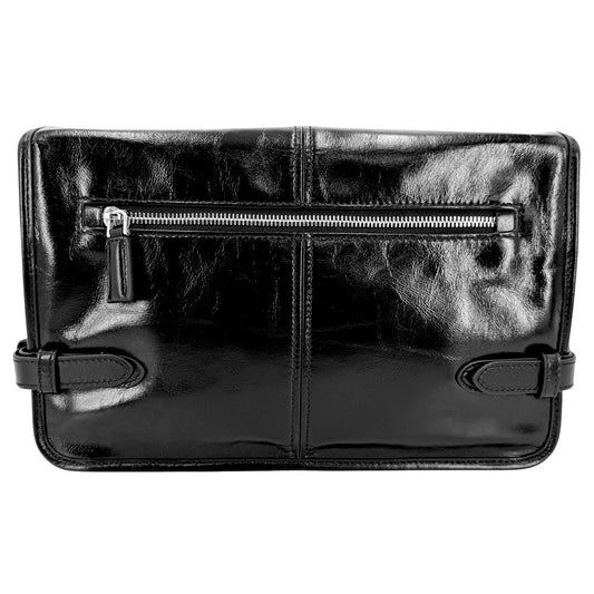 PRADA プラダ ショルダーバッグ トライアングルロゴ ソフトルックスレザー 2VD073 レザー ブラック 黒 シルバー金具 ユニセックス【中古品】