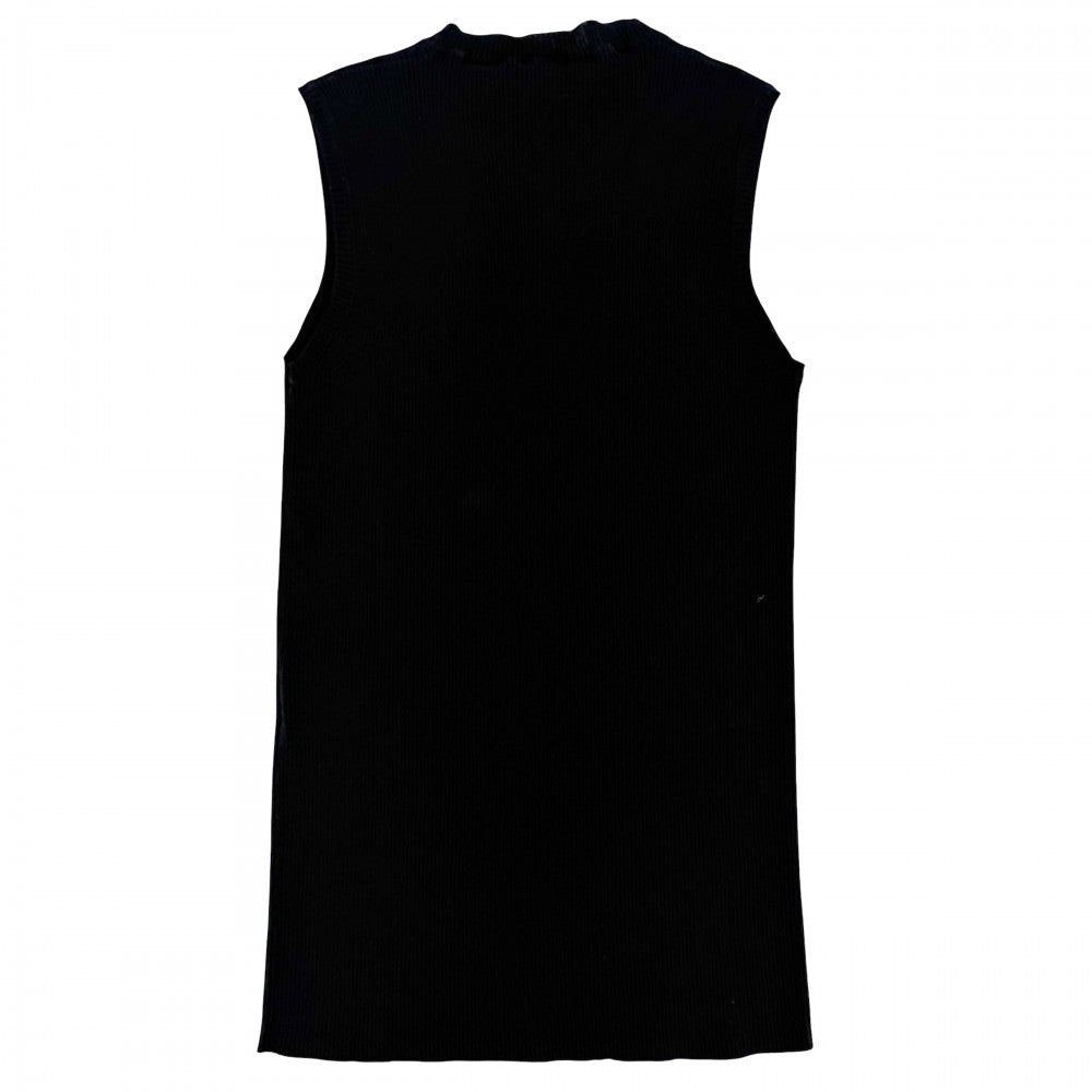 CHANEL シャネル タンクトップ ノースリーブ アパレル 服 トップス 42 ブラック 黒 夏 コットン レディース【中古品】