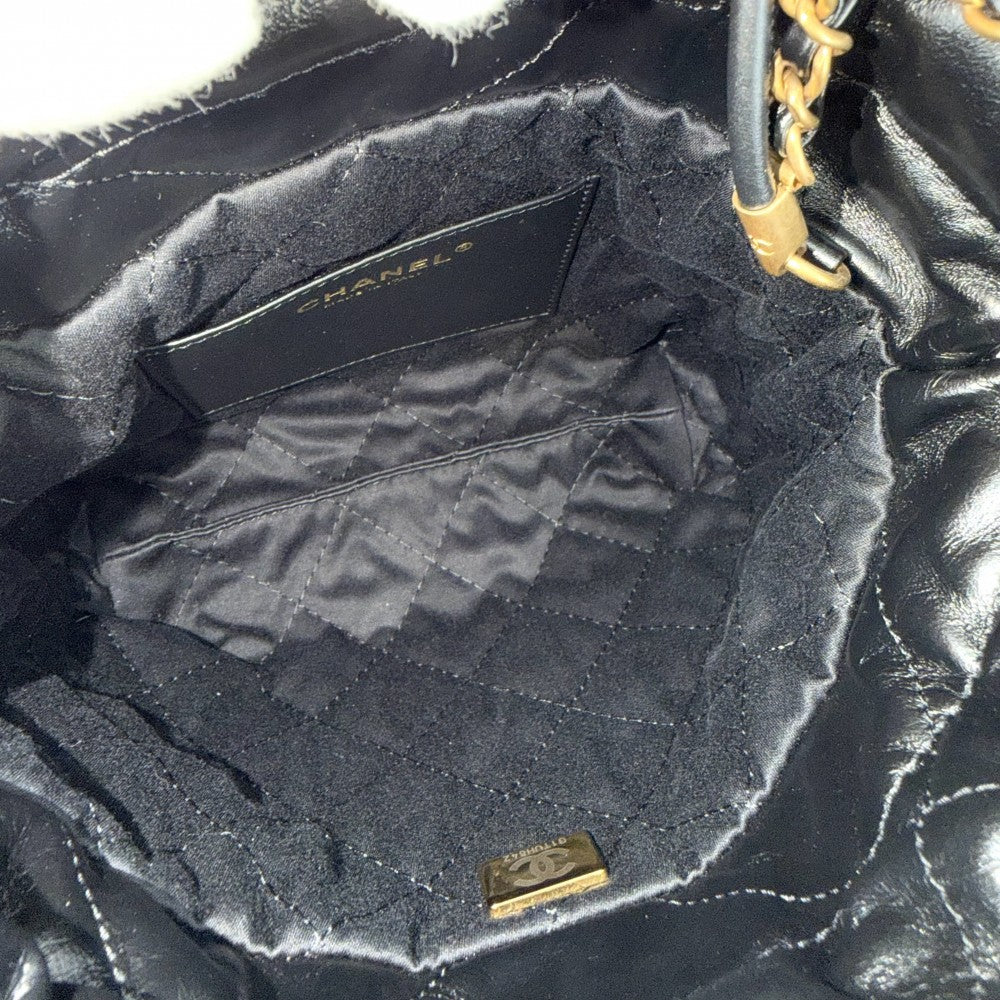 CHANEL シャネル 2WAY シャネル22 チェーンショルダーバッグ ハンドバッグ ミニバッグ AS3980 レザー ブラック 黒 ゴールド金具 レディース【中古品】