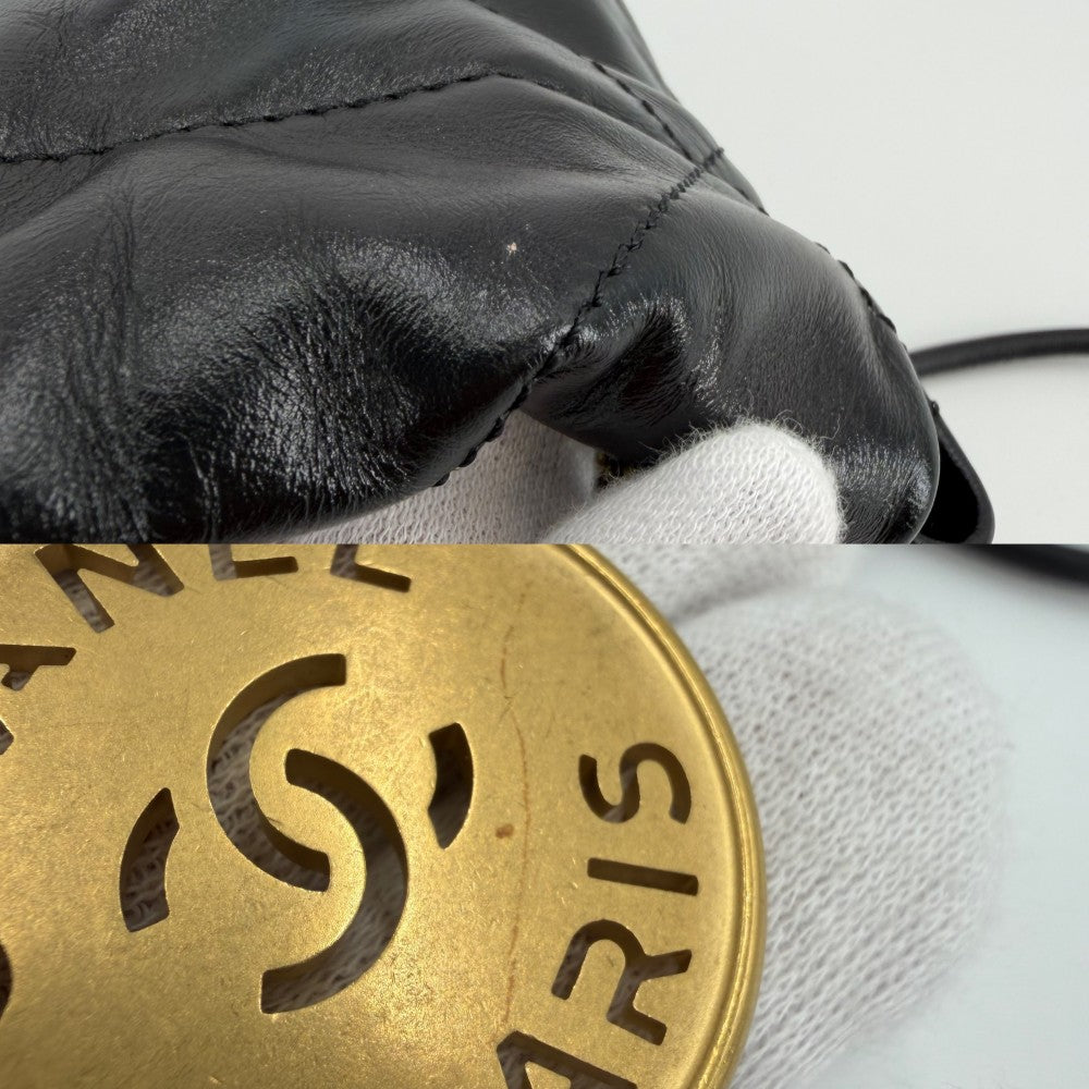 CHANEL シャネル 2WAY シャネル22 チェーンショルダーバッグ ハンドバッグ ミニバッグ AS3980 レザー ブラック 黒 ゴールド金具 レディース【中古品】