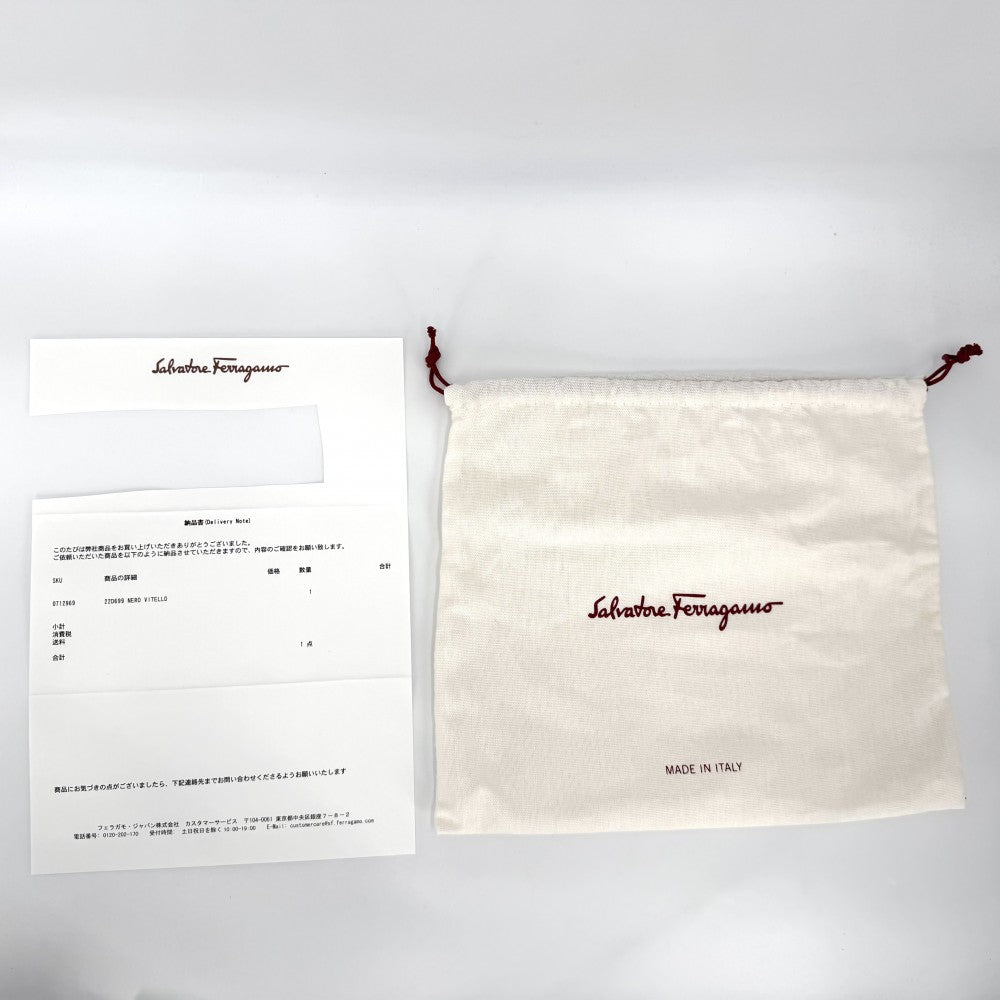 Salvatore Ferragamo サルヴァトーレフェラガモ ショルダーバッグ ガンチーニ チェーンショルダー レザー ブラック 黒 ゴールド金具 レディース【中古品】