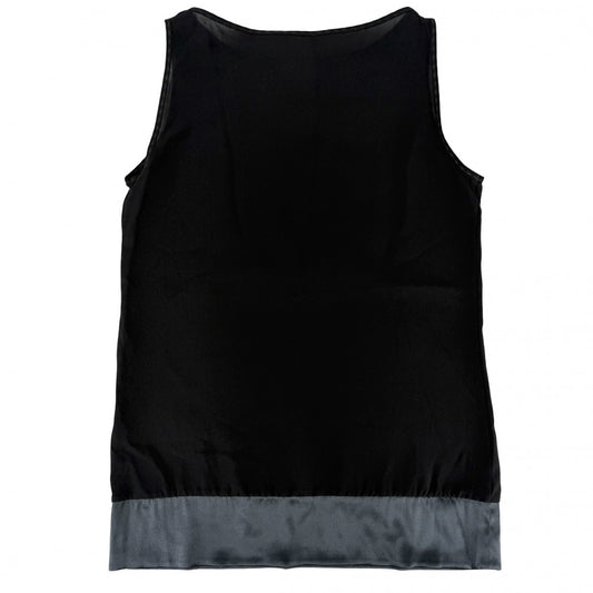 CHANEL シャネル タンクトップ ノースリーブ アパレル 服 トップス ココマーク レース 38 ブラック 黒 夏 シルク レディース【中古品】