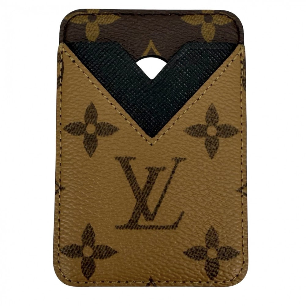 LOUIS VUITTON ルイヴィトン カードケース モノグラムリバース ポルト カルト･マグネット 名刺入れ 定期入れ 小物 M25654 ブラウン 茶 ブラック 黒 メンズ【中古品】