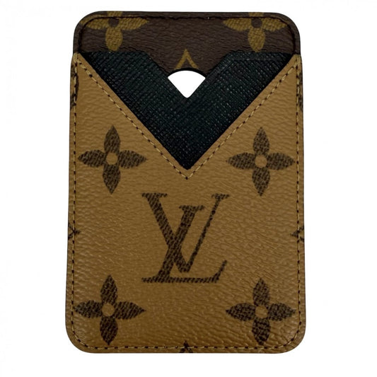LOUIS VUITTON ルイヴィトン カードケース モノグラムリバース ポルト カルト･マグネット 名刺入れ 定期入れ 小物 M25654 ブラウン 茶 ブラック 黒 メンズ【中古品】