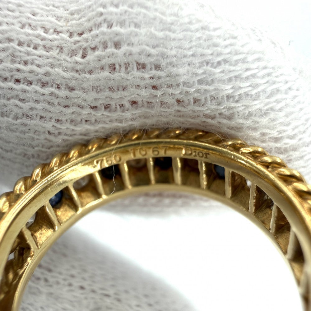 Christian Dior クリスチャンディオール 指輪 ツイスト アクセサリー ジュエリー Au750 18金YG K18イエローゴールド ダイヤモンド 約8号 レディース 約4.9g【中古品】