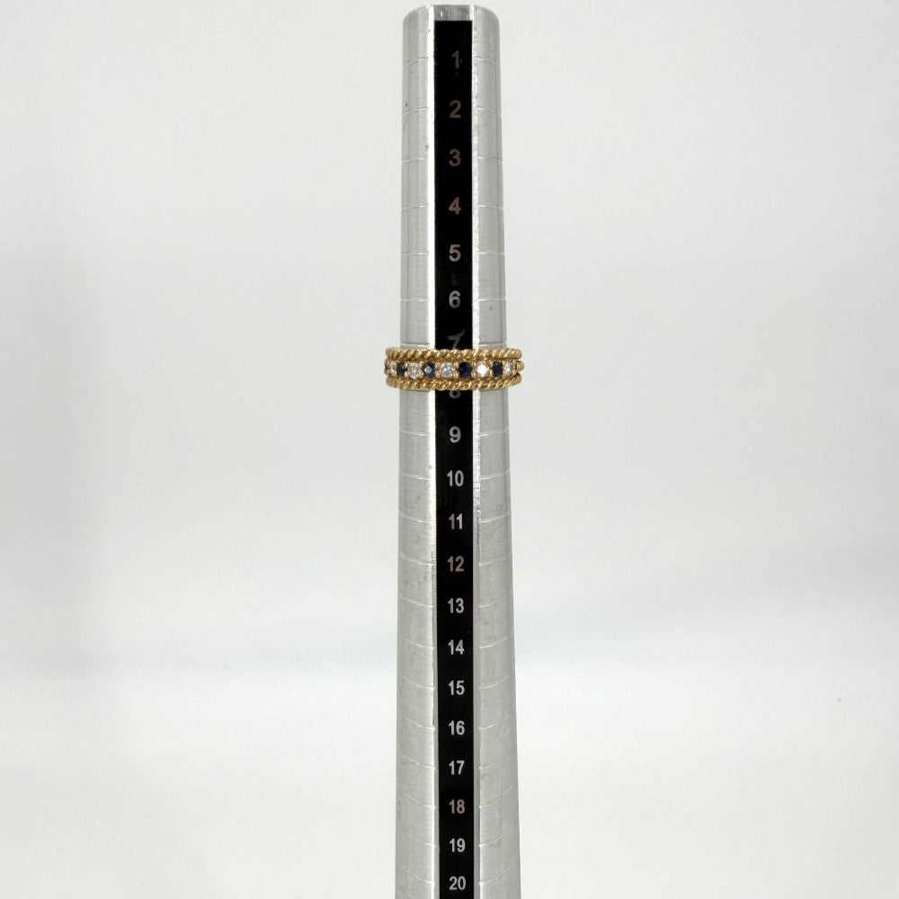 Christian Dior クリスチャンディオール 指輪 ツイスト アクセサリー ジュエリー Au750 18金YG K18イエローゴールド ダイヤモンド 約8号 レディース 約4.9g【中古品】