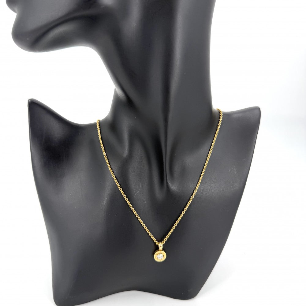 BVLGARI ブルガリ ネックレス ブルガリブルガリ 1Pダイヤ ジュエリー アクセサリー 18金YG Au750 K18イエローゴールド ダイヤモンド レディース 約8.4g【中古品】
