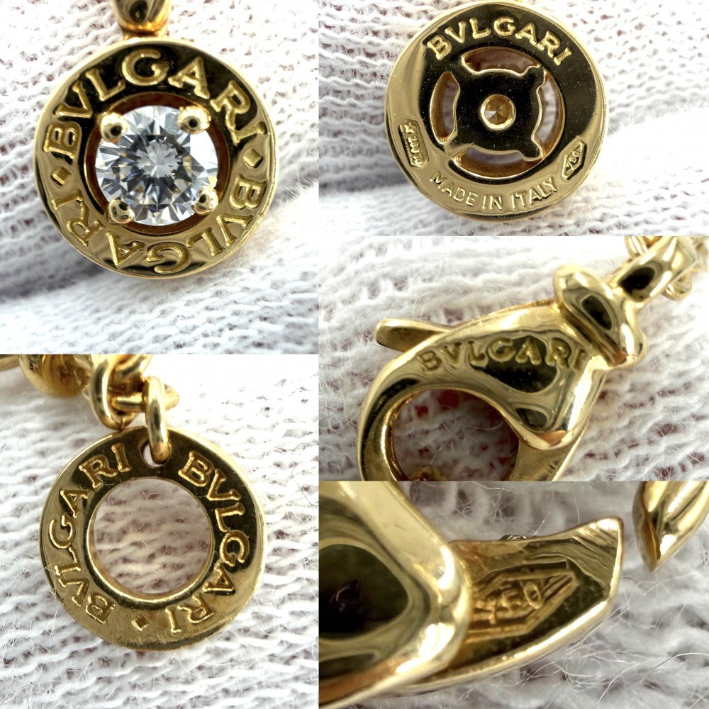 BVLGARI ブルガリ ネックレス ブルガリブルガリ 1Pダイヤ ジュエリー アクセサリー 18金YG Au750 K18イエローゴールド ダイヤモンド レディース 約8.4g【中古品】