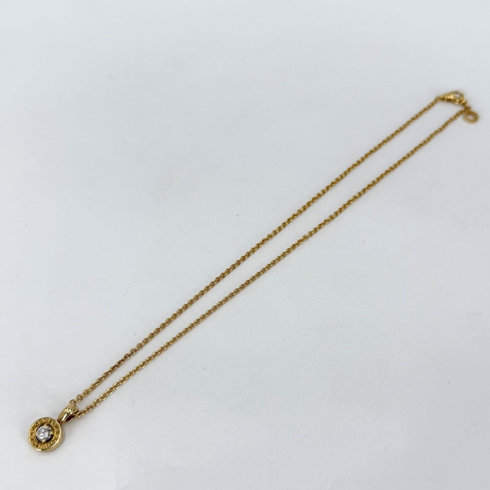 BVLGARI ブルガリ ネックレス ブルガリブルガリ 1Pダイヤ ジュエリー アクセサリー 18金YG Au750 K18イエローゴールド ダイヤモンド レディース 約8.4g【中古品】