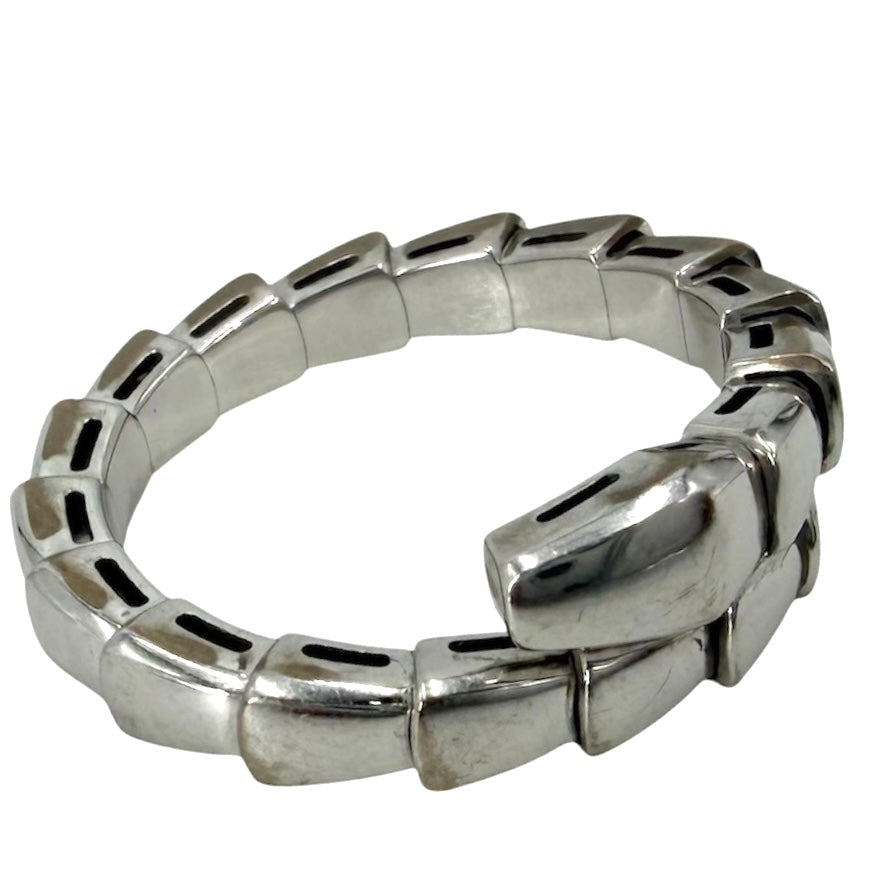 BVLGARI ブルガリ 指輪 セルペンティ ヴァイパー ジュエリー アクセサリー リング Au750 18金WG Lサイズ K18ホワイトゴールド シルバー メンズ 約7.3g【中古品】