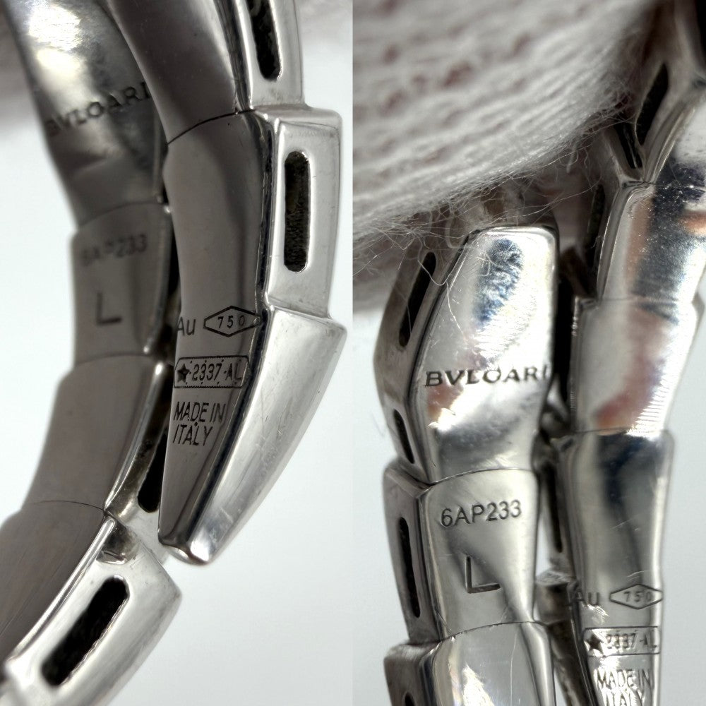 BVLGARI ブルガリ 指輪 セルペンティ ヴァイパー ジュエリー アクセサリー リング Au750 18金WG Lサイズ K18ホワイトゴールド シルバー メンズ 約7.3g【中古品】