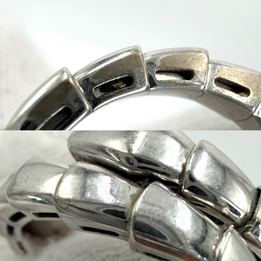 BVLGARI ブルガリ 指輪 セルペンティ ヴァイパー ジュエリー アクセサリー リング Au750 18金WG Lサイズ K18ホワイトゴールド シルバー メンズ 約7.3g【中古品】