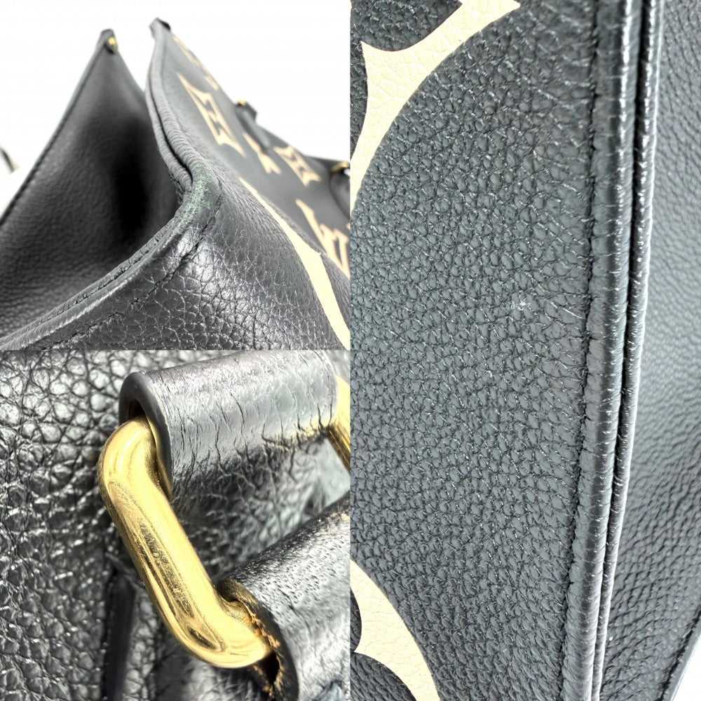 LOUIS VUITTON ルイヴィトン 2WAY バイカラーモノグラムアンプラント オンザゴーMM ハンドバッグ トートバッグ 黒 M45495 ブラック 黒 ベージュ ゴールド金具 レディース【中古品】