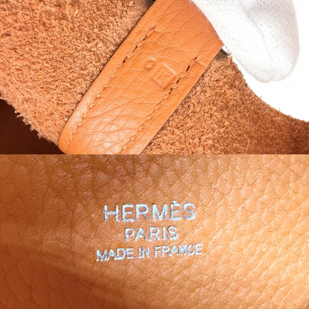 HERMES エルメス ハンドバッグ ピコタンPM □K刻印 レザー オレンジ系 シルバー金具 レディース 2007年【中古品】