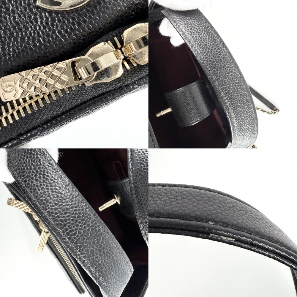 CHANEL シャネル 2WAY マトラッセ ビジネスアフィニティ ハンドバッグ チェーンショルダーバッグ キャビアスキン ブラック 黒 ゴールド金具 レディース【中古品】