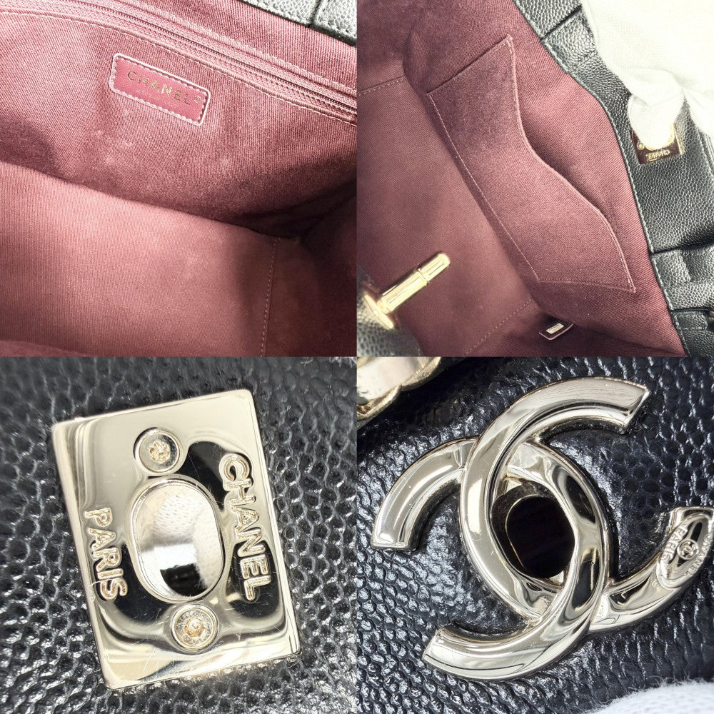CHANEL シャネル 2WAY マトラッセ ビジネスアフィニティ ハンドバッグ チェーンショルダーバッグ キャビアスキン ブラック 黒 ゴールド金具 レディース【中古品】