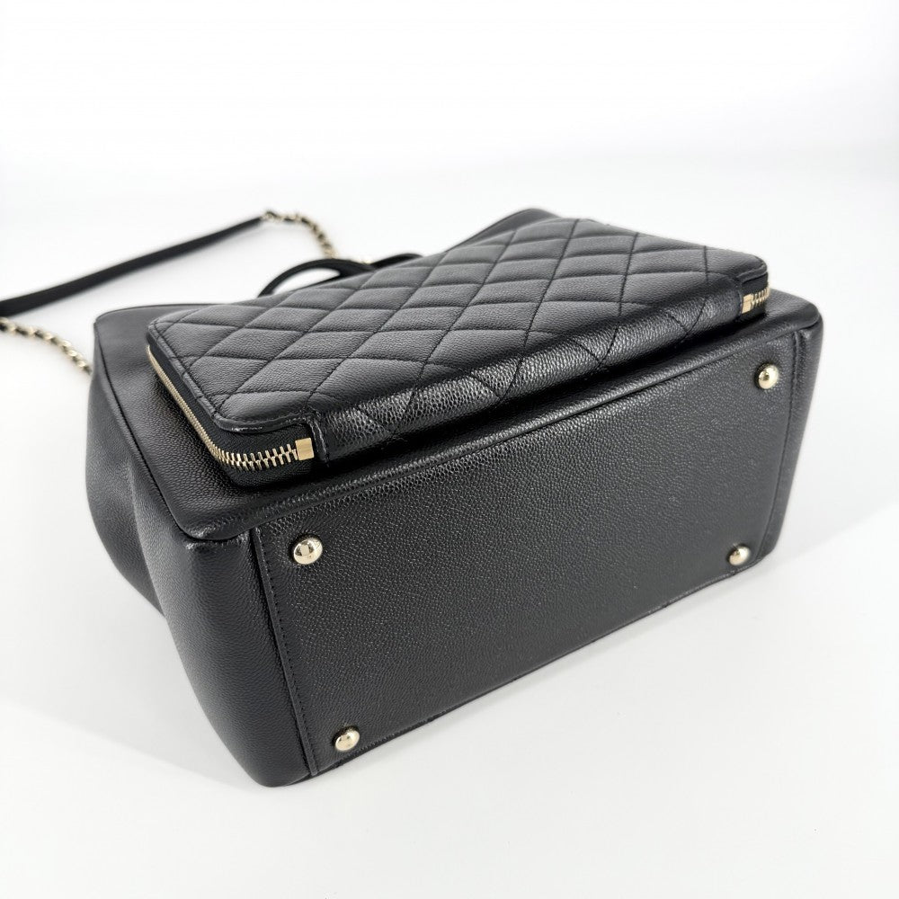 CHANEL シャネル 2WAY マトラッセ ビジネスアフィニティ ハンドバッグ チェーンショルダーバッグ キャビアスキン ブラック 黒 ゴールド金具 レディース【中古品】