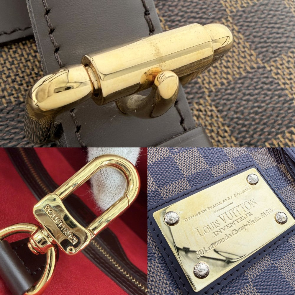 LOUIS VUITTON ルイヴィトン トートバッグ ハムステッドMM ハンドバッグ N51204 ダミエキャンバス ブラウン 茶 ゴールド金具 レディース【中古品】