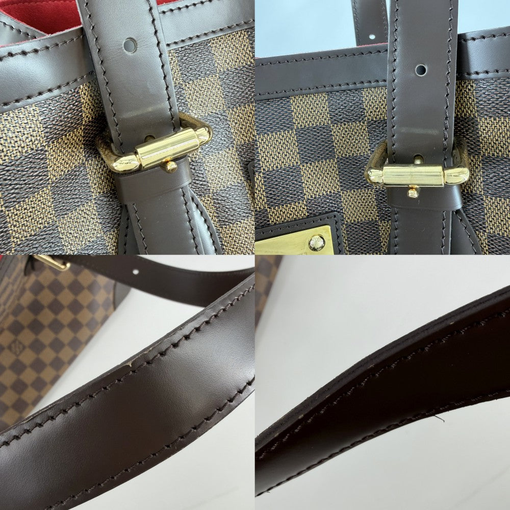 LOUIS VUITTON ルイヴィトン トートバッグ ハムステッドMM ハンドバッグ N51204 ダミエキャンバス ブラウン 茶 ゴールド金具 レディース【中古品】