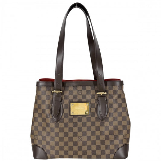 LOUIS VUITTON ルイヴィトン トートバッグ ハムステッドMM ハンドバッグ N51204 ダミエキャンバス ブラウン 茶 ゴールド金具 レディース【中古品】