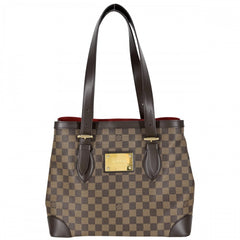 LOUIS VUITTON ルイヴィトン トートバッグ ハムステッドMM ハンドバッグ N51204 ダミエキャンバス ブラウン 茶 ゴールド金具 レディース【中古品】