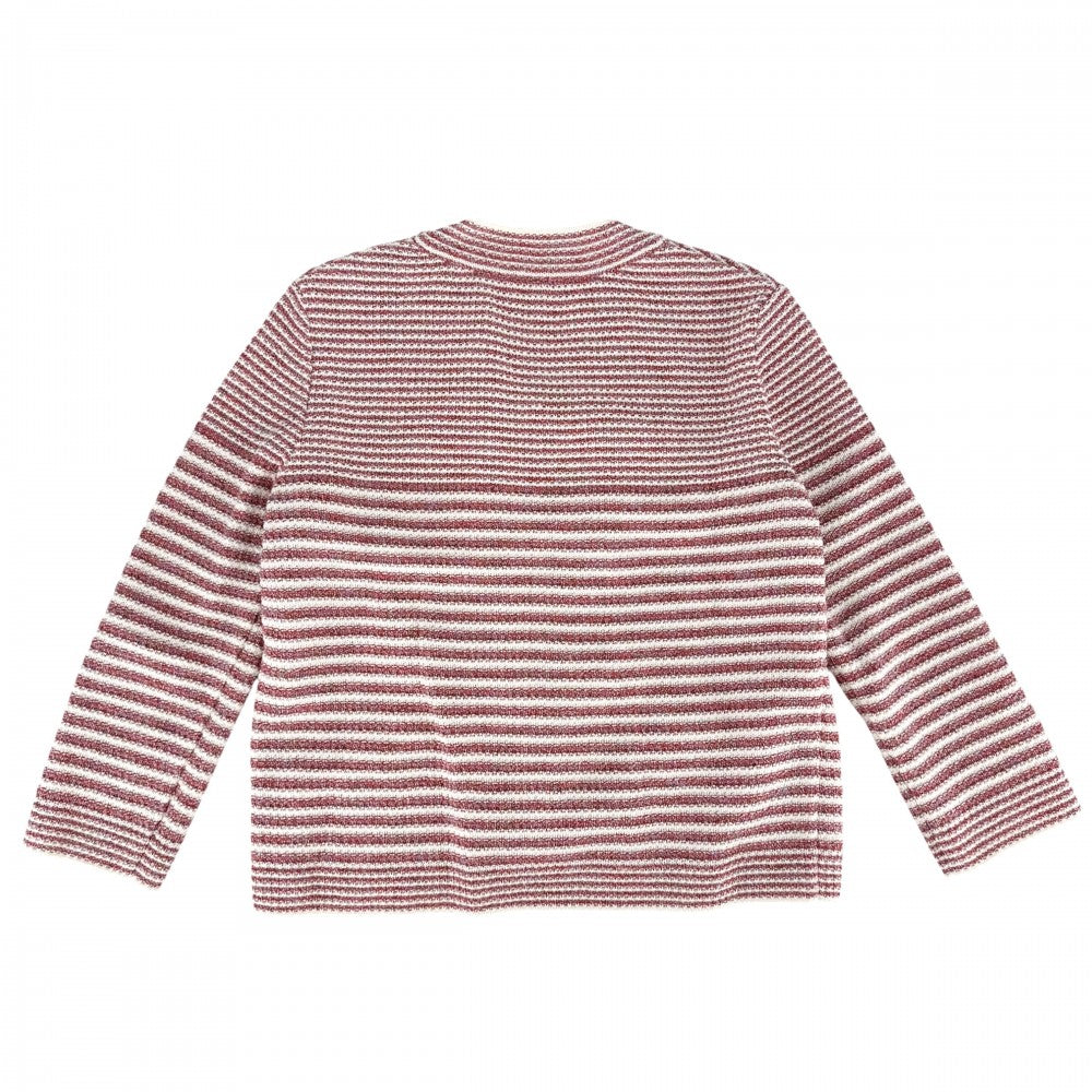 CHANEL シャネル セットアップ サマーニット ボーダー カーディガン ハーフパンツ アパレル 服 36 レッド 赤 ホワイト 白 春 秋 ペーパー コットン シルク レディース【中古品】
