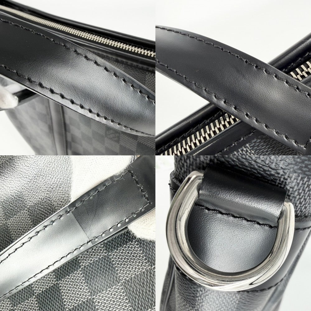 LOUIS VUITTON ルイヴィトン ビジネスバッグ タダオ ハンドバッグ ショルダーバッグ 2WAY ブリーフケース N51192 ダミエグラフィットキャンバス ブラック 黒 シルバー金具 メンズ【中古品】