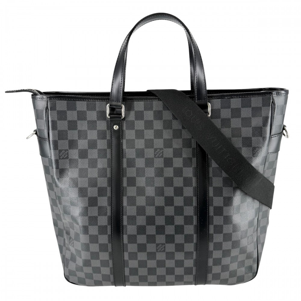 LOUIS VUITTON ルイヴィトン ビジネスバッグ タダオ ハンドバッグ ショルダーバッグ 2WAY ブリーフケース N51192 ダミエグラフィットキャンバス ブラック 黒 シルバー金具 メンズ【中古品】