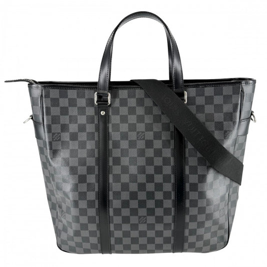 LOUIS VUITTON ルイヴィトン ビジネスバッグ タダオ ハンドバッグ ショルダーバッグ 2WAY ブリーフケース N51192 ダミエグラフィットキャンバス ブラック 黒 シルバー金具 メンズ【中古品】