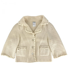 CHANEL シャネル アウター ニットジャケット アパレル 服 40 ベージュ シルバー金具 春 秋 カシミヤ モヘア レディース 2007年【中古品】