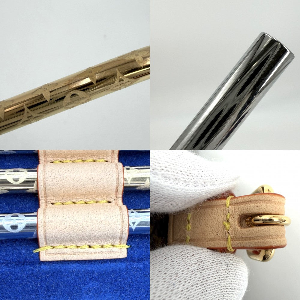 LOUIS VUITTON ルイヴィトン 食器 エテュイ・6 ストロー ケース カトラリー モノグラム 雑貨 GI0477 ゴールド シルバー レディース【中古品】