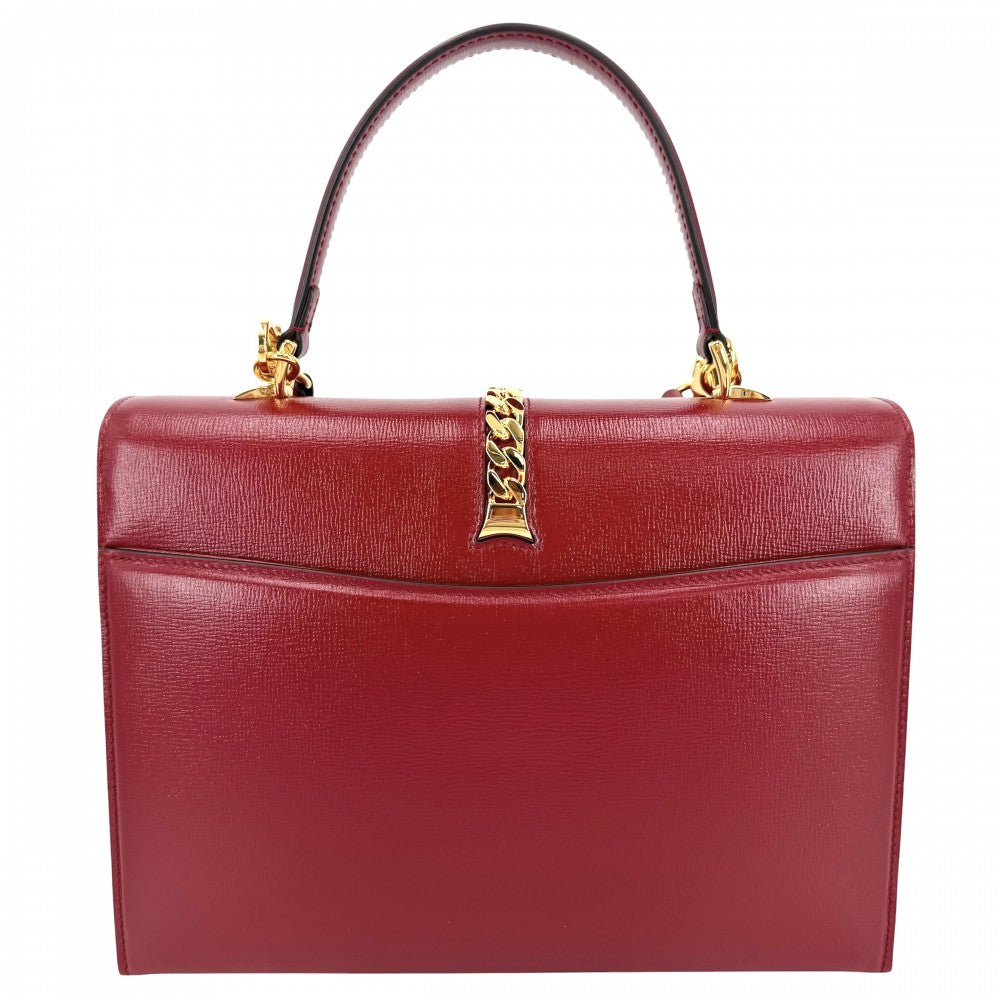 GUCCI グッチ 2WAY シルヴィ ハンドバッグ ショルダーバッグ 602781 レザー レッド 赤 ゴールド金具 レディース【中古品】
