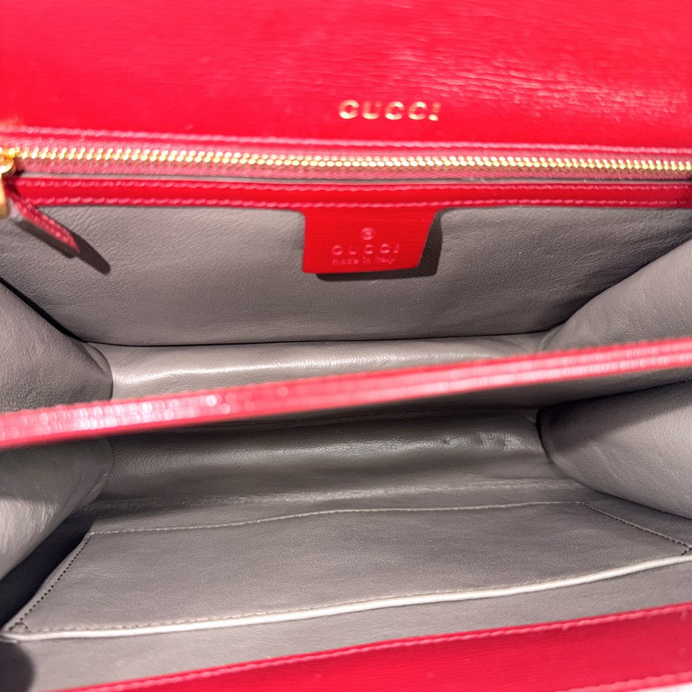 GUCCI グッチ 2WAY シルヴィ ハンドバッグ ショルダーバッグ 602781 レザー レッド 赤 ゴールド金具 レディース【中古品】