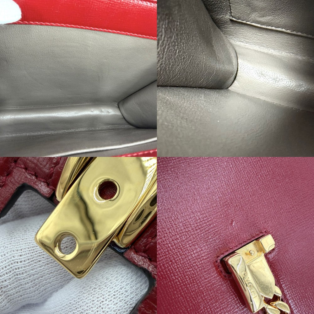 GUCCI グッチ 2WAY シルヴィ ハンドバッグ ショルダーバッグ 602781 レザー レッド 赤 ゴールド金具 レディース【中古品】