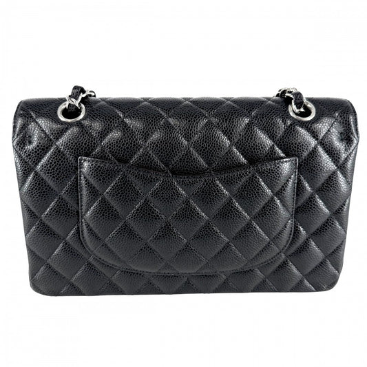 CHANEL シャネル ショルダーバッグ マトラッセ25 ダブルチェーン ココマーク ダブルフラップ キャビアスキン ブラック 黒 シルバー金具 レディース【中古品】