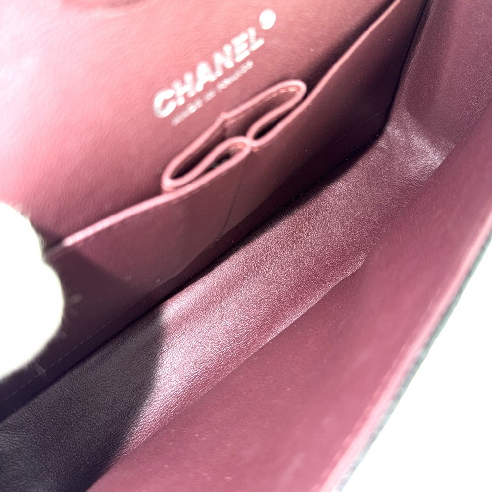 CHANEL シャネル ショルダーバッグ マトラッセ25 ダブルチェーン ココマーク ダブルフラップ キャビアスキン ブラック 黒 シルバー金具 レディース【中古品】