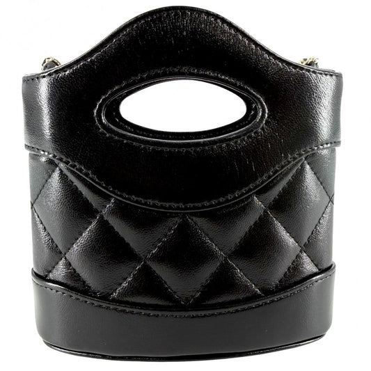 CHANEL シャネル ショルダーバッグ マトラッセ ココマーク ミニハンドバッグ 2WAY レザー ブラック 黒 ゴールド金具 レディース【中古品】