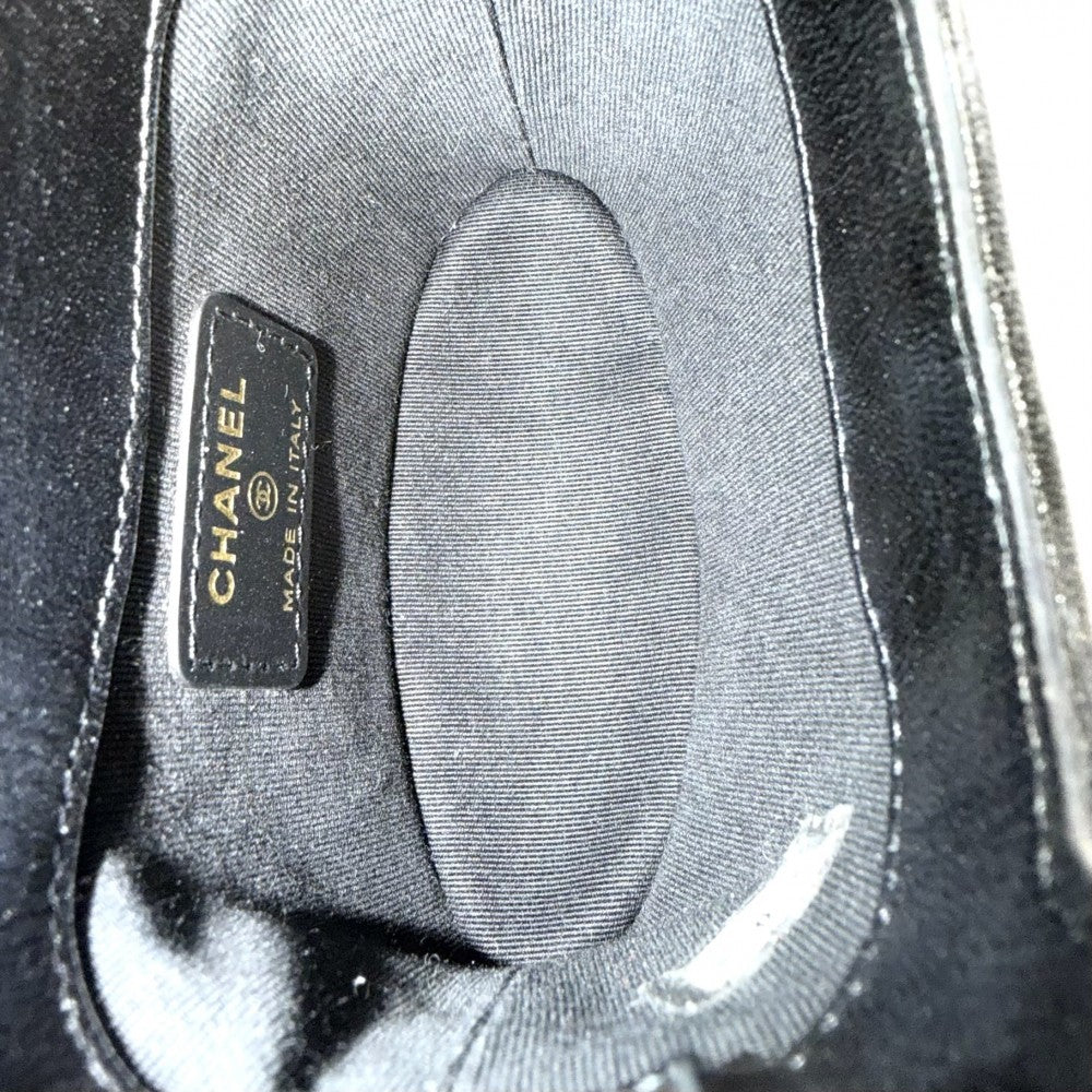 CHANEL シャネル ショルダーバッグ マトラッセ ココマーク ミニハンドバッグ 2WAY レザー ブラック 黒 ゴールド金具 レディース【中古品】
