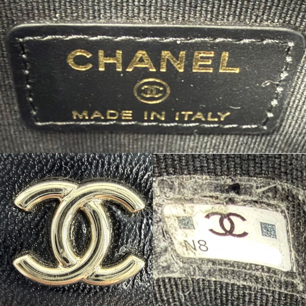 CHANEL シャネル ショルダーバッグ マトラッセ ココマーク ミニハンドバッグ 2WAY レザー ブラック 黒 ゴールド金具 レディース【中古品】