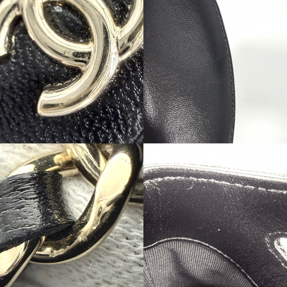 CHANEL シャネル ショルダーバッグ マトラッセ ココマーク ミニハンドバッグ 2WAY レザー ブラック 黒 ゴールド金具 レディース【中古品】