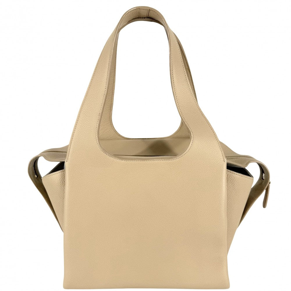 ハンドバッグ THE ROW ザロウ TR1 トートバッグ レザー ベージュ ゴールド金具 レディース【中古品】