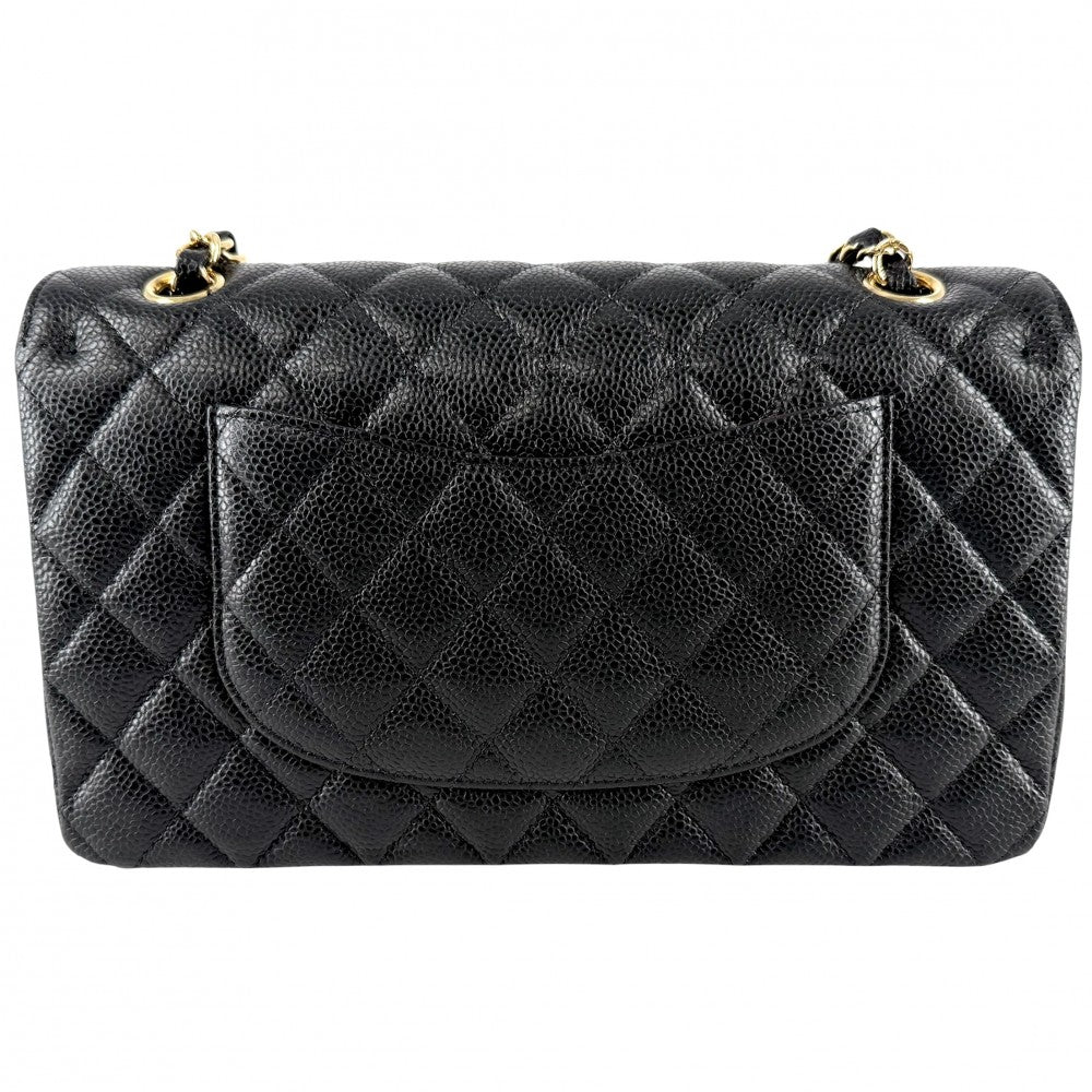CHANEL シャネル ショルダーバッグ マトラッセ25 ダブルチェーン ココマーク ダブルフラップ キャビアスキン ブラック 黒 ゴールド金具 レディース【中古品】