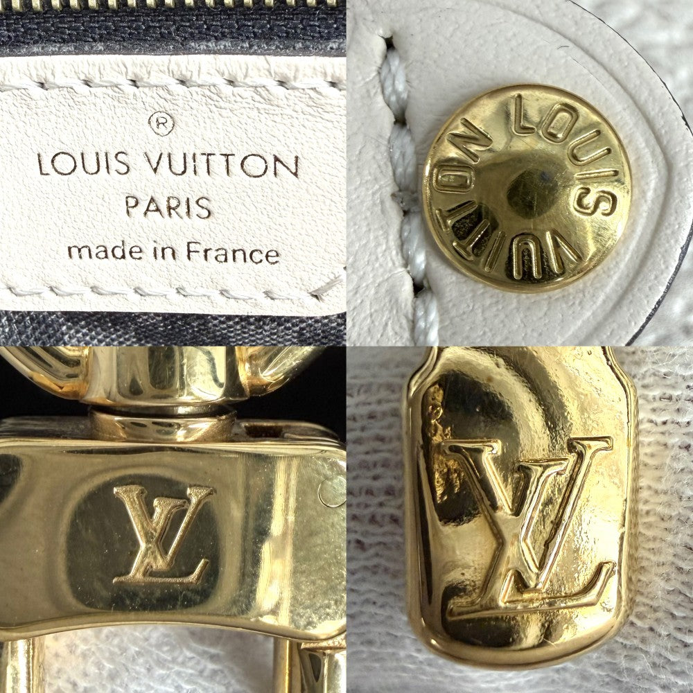 LOUIS VUITTON ルイヴィトン トートバッグ ネヴァーフルMM ハンドバッグ ワイルドアットハート レオパード アイボリー M45819 クレーム ブラック 黒 ゴールド金具 レディース【中古品】