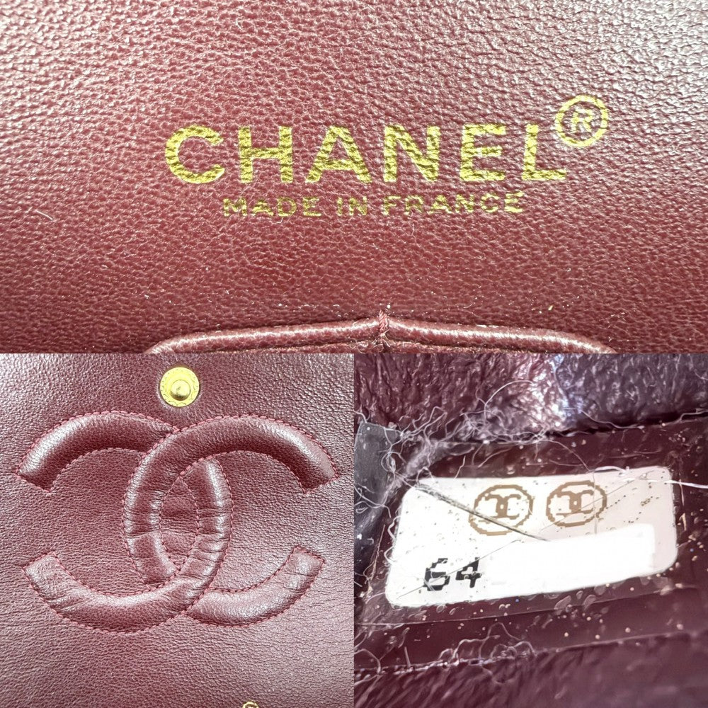 CHANEL シャネル ショルダーバッグ マトラッセ25 ダブルチェーン ダブルフラップ ココマーク ターンロック ラムスキン ブラック 黒 ゴールド金具 レディース【中古品】